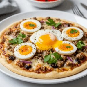 Keto Breakfast Pizza with Sausage Gravy & Egg: Quick & Cheesy Morning Recipe