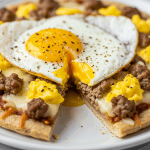 Keto Breakfast Pizza with Sausage Gravy & Egg: Quick & Cheesy Morning Recipe