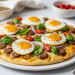 Keto Breakfast Pizza with Sausage Gravy & Egg: Quick & Cheesy Morning Recipe