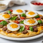 Keto Breakfast Pizza with Sausage Gravy & Egg: Quick & Cheesy Morning Recipe