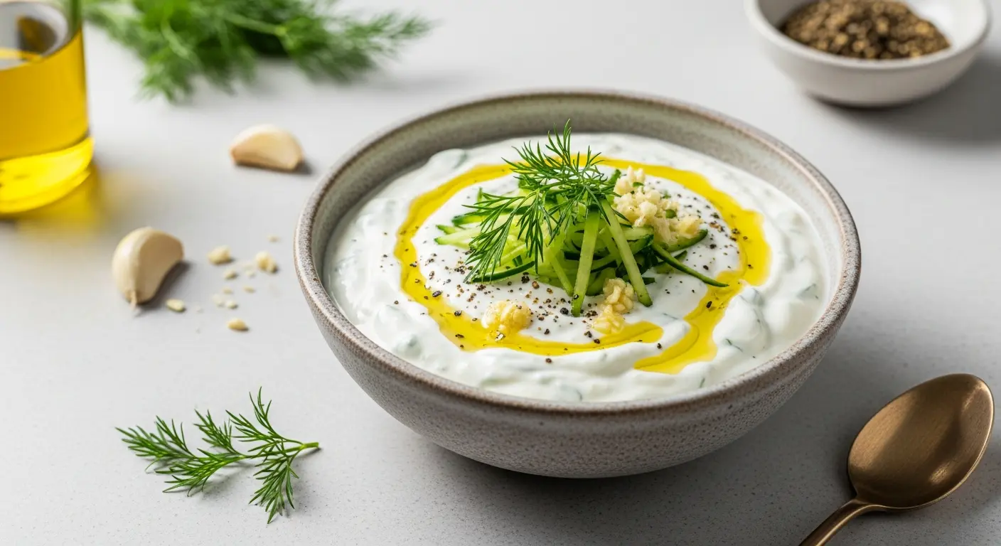 Easy Vegan Tzatziki Sauce with Dill: Fresh & Flavorful