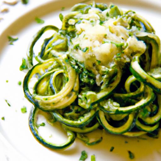 Zesty Raw Zucchini Noodles with Vibrant Homemade Pesto