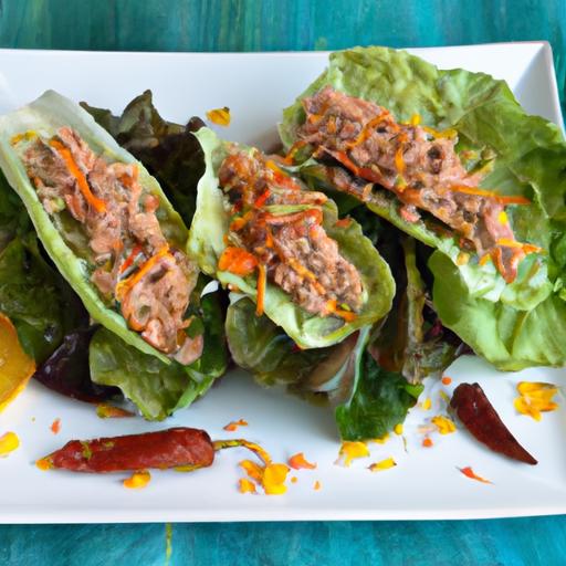 Fresh & Fiery: No-Cook Spicy Tuna Lettuce Wraps Delight