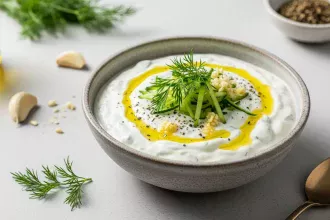 Easy Vegan Tzatziki Sauce with Dill: Fresh & Flavorful