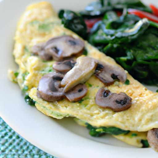 Wholesome Spinach & Mushroom Egg White Omelette Delight