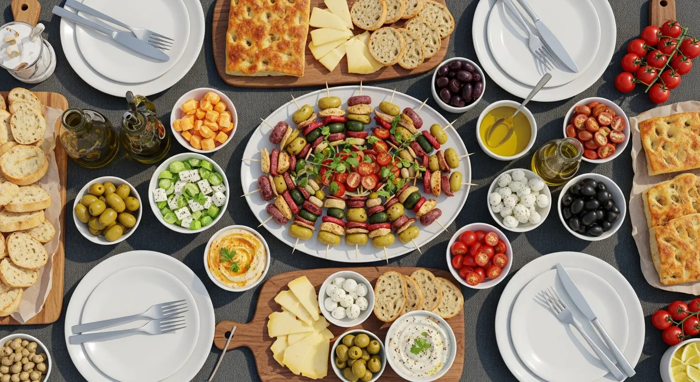 Delicious Elegance: Antipasto Kabobs with Olives & Cheese