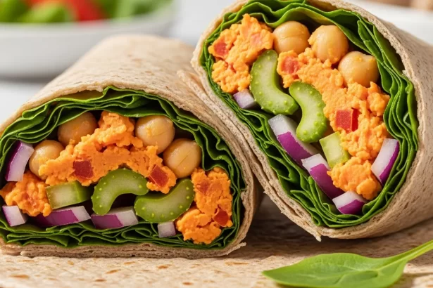 Spicy No-Cook Buffalo Chickpea Salad Wraps: Quick & Fresh