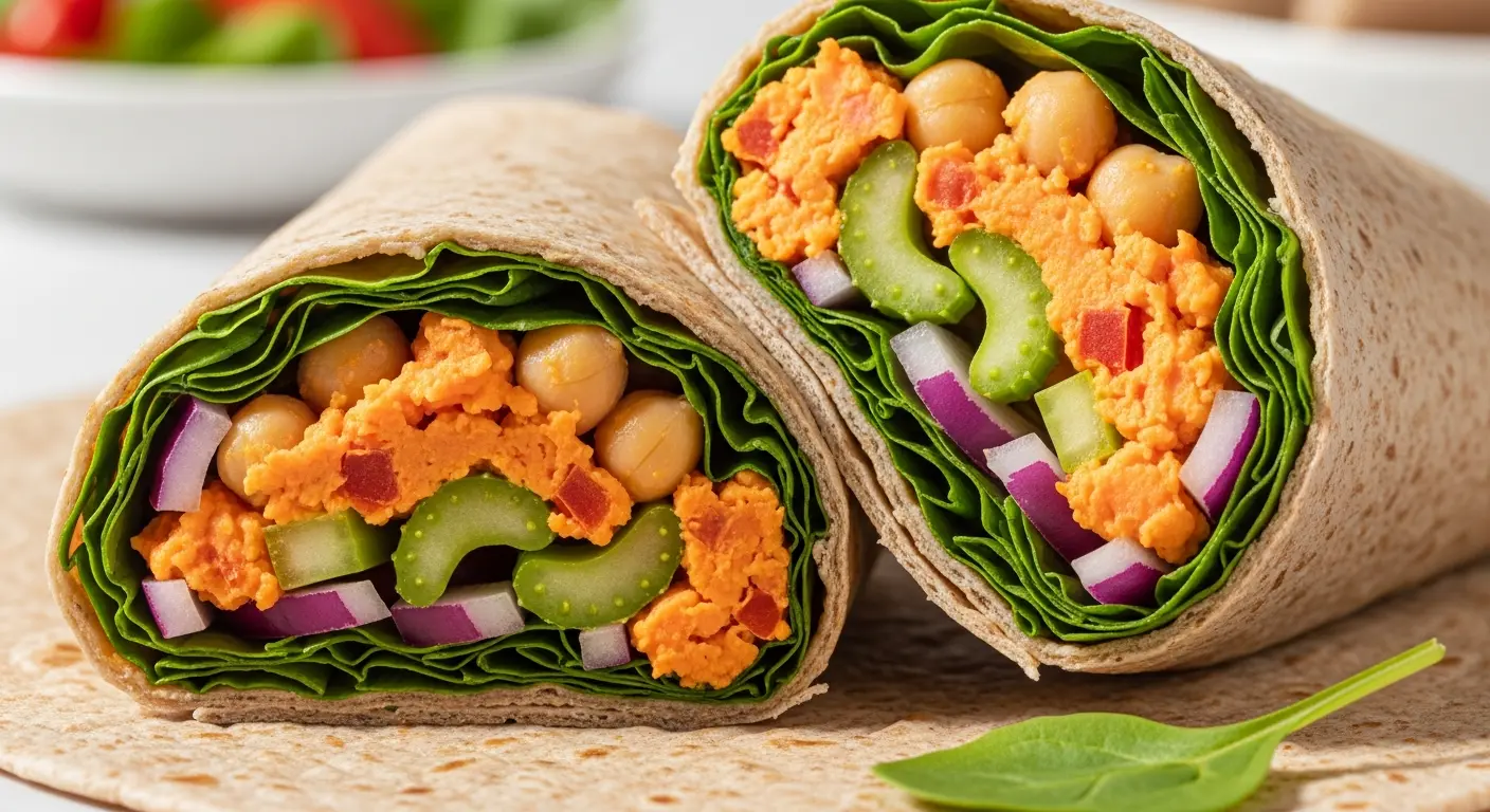 Spicy No-Cook Buffalo Chickpea Salad Wraps: Quick & Fresh