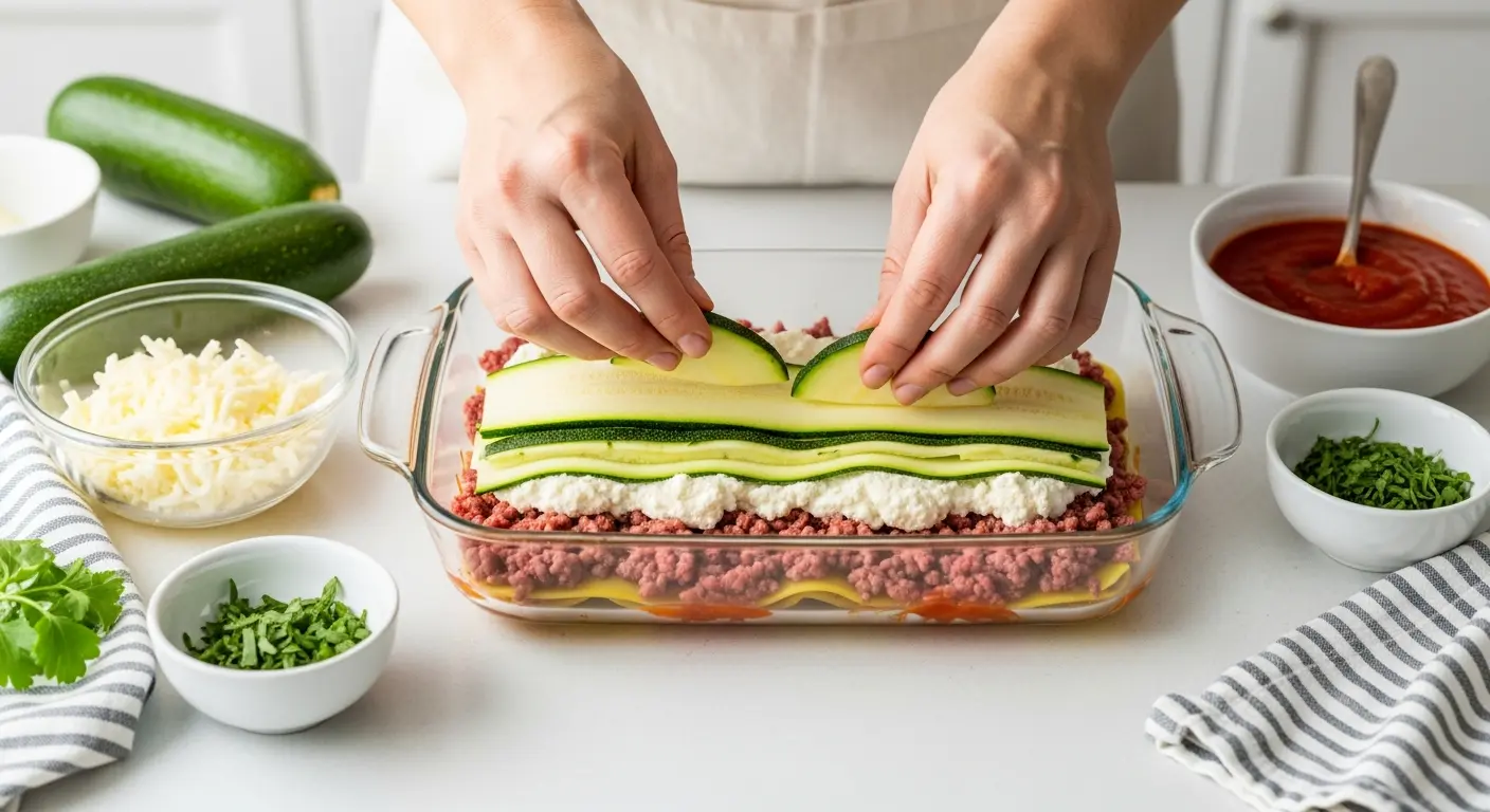 Delicious Indulgence: Hearty Low-Carb Zucchini Lasagna with Savory Ground Beef