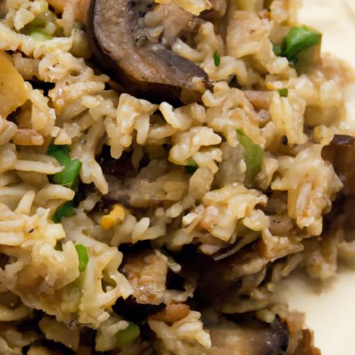 Savor the Nutty Goodness: Brown rice Pilaf with Mushrooms & onions