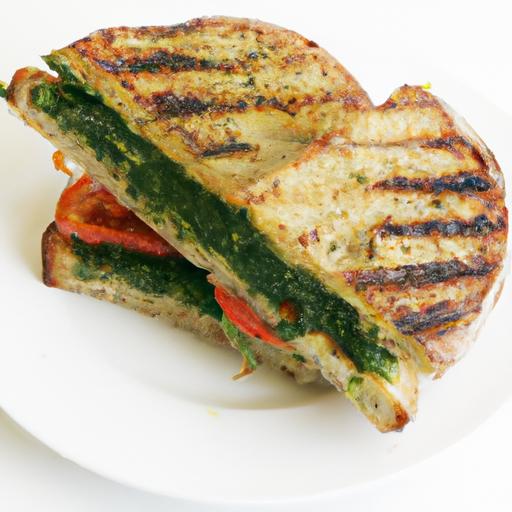 Savor the flavor: Grilled veggie ‌Sandwich with Fresh Pesto