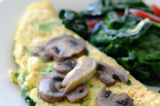 Wholesome Spinach & Mushroom Egg White Omelette Delight