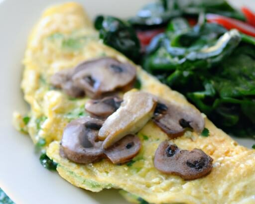 Wholesome Spinach & Mushroom Egg White Omelette Delight