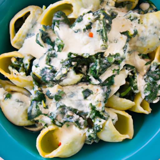 Wholesome⁣ Whirlwind:⁣ Speedy Spinach Ricotta stuffed Shells