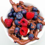 Chilled Bliss: Frozen Chocolate Yogurt Clusters with Berries
