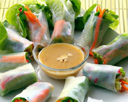 Crisp Vegan Spring Rolls with Creamy Peanut Dipping Sauce