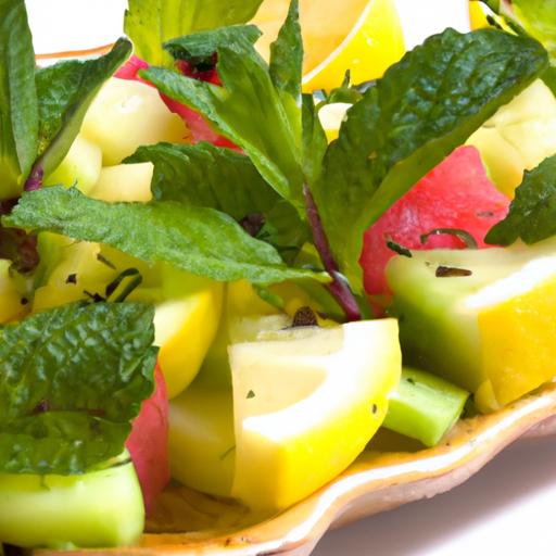Zesty Fresh Fruit Salad with Refreshing Lime Mint Dressing
