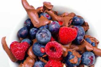 Chilled Bliss: Frozen Chocolate Yogurt Clusters with Berries