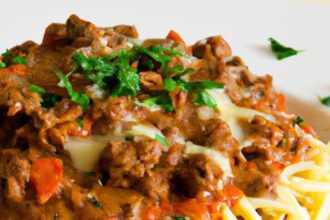 Speedy Baked Spaghetti: Hearty Beef Sauce in Minutes