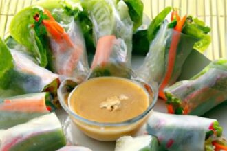 Crisp Vegan Spring Rolls with Creamy Peanut Dipping Sauce