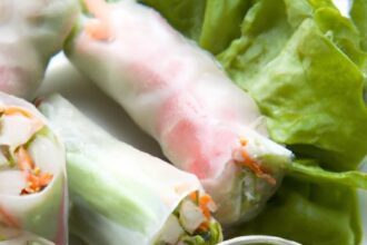 Fresh Rice Paper Spring Rolls: A Crisp Bite with Zesty Dip
