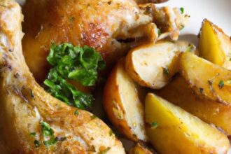 Golden One-Pan Roasted Chicken Thighs with Crispy Potatoes
