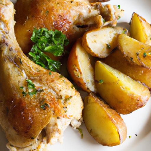 Golden One-Pan Roasted Chicken Thighs with Crispy Potatoes