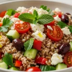 Delicious Fresh & Flavorful Mediterranean Farro Salad with Veggies
