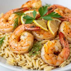 Zesty 15-Minute Lemon Pepper Shrimp with Creamy Orzo Delight