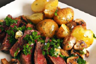 Sizzling One-Pan Garlic Butter Steak Bites with Potatoes Delight