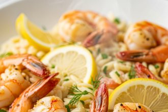 Zesty 15-Minute Lemon Pepper Shrimp with Creamy Orzo Delight
