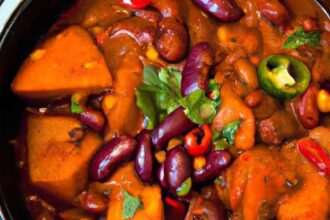 Hearty One-Pot Vegan Chili with Sweet Potatoes Delight