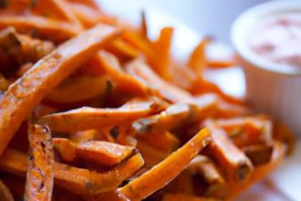 Crispy Baked Sweet Potato Fries with Zesty Sriracha Aioli