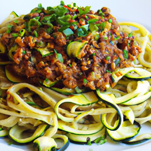Hearty ⁤Vegan Lentil Bolognese on Zesty Zucchini ‍Noodles