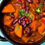 Hearty One-Pot Vegan Chili with Sweet Potatoes Delight