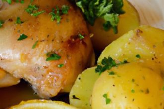 Zesty One-Pot Lemon Herb Chicken with Golden Potatoes Delight