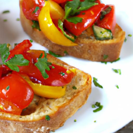 Brighten Your Snack: Fresh Tomato Bruschetta on Whole Grain Toast