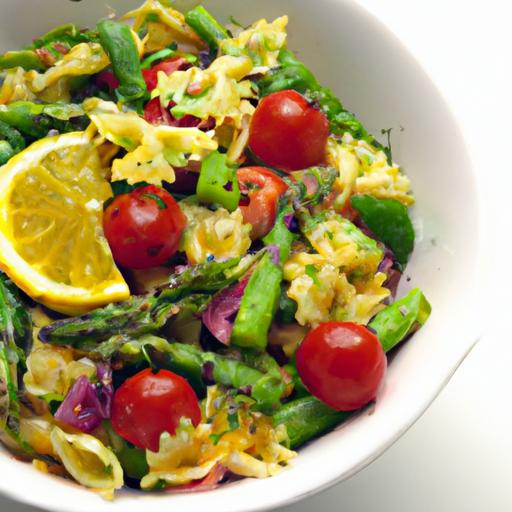 Zesty plant-Based Pasta Salad with Refreshing Lemon Dressing