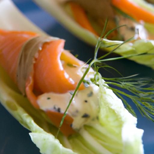 Elegant endive Boats filled with Creamy Smoked Salmon Dip