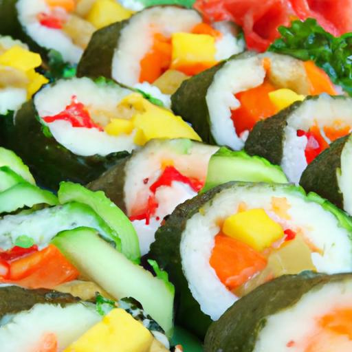 Crafting Colorful homemade‌ Vegetarian Sushi ⁢Rolls at Home