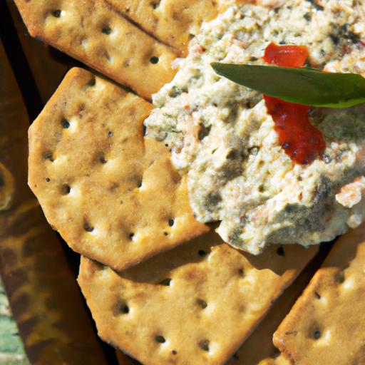 Wholesome Herbed Goat Cheese Spread Paired with Crackers
