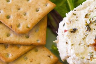Wholesome Herbed Goat Cheese Spread Paired with Crackers