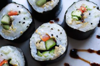 Crafting Colorful Homemade Vegetarian Sushi Rolls at Home