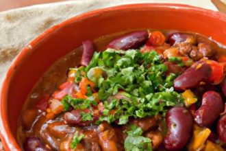 Hearty One-Pot Three-Bean Chili: Simple, Savory, Vegetarian