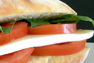 Savor the Classic Fresh Caprese Sandwich with Mozzarella & Tomato