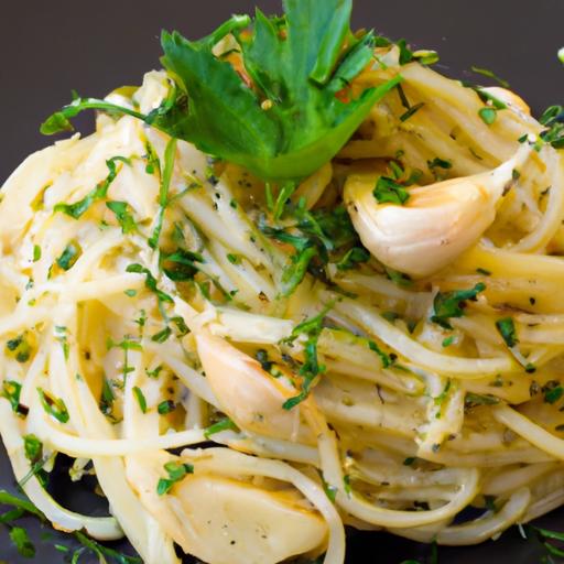 Delicate Angel Hair Pasta Tossed in Garlic and Fresh Herbs